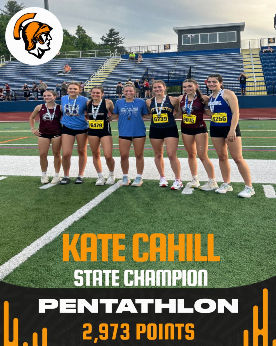 Congrats to <a href="/katecahill_/">kate cahill</a> who won the Pentathlon yesterday with a score of 2,973 at the Division 6 State Championship yesterday. Kate also set a new school record held by Amanda Griffin from 2004. Well done Kate!