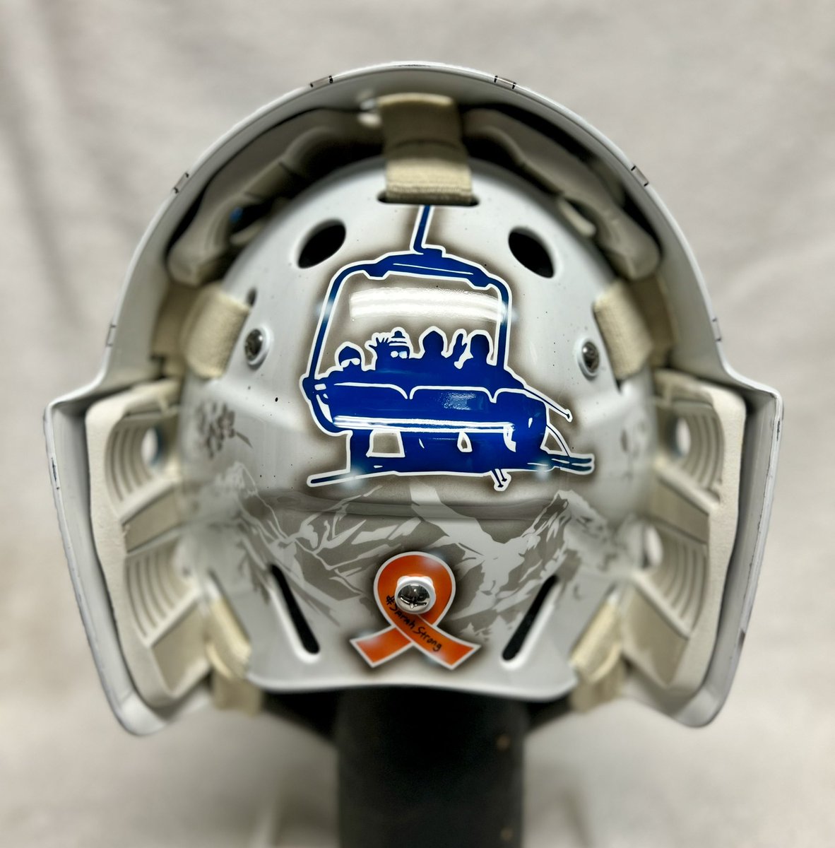 Heading to Colorado is Will Prowse’s blue Ironman themed mask. Will wanted to use his school colors and keep the logos small. Really happy with the outcome. Best of luck man!!! #NoWhiteBuckets #HHdFamily