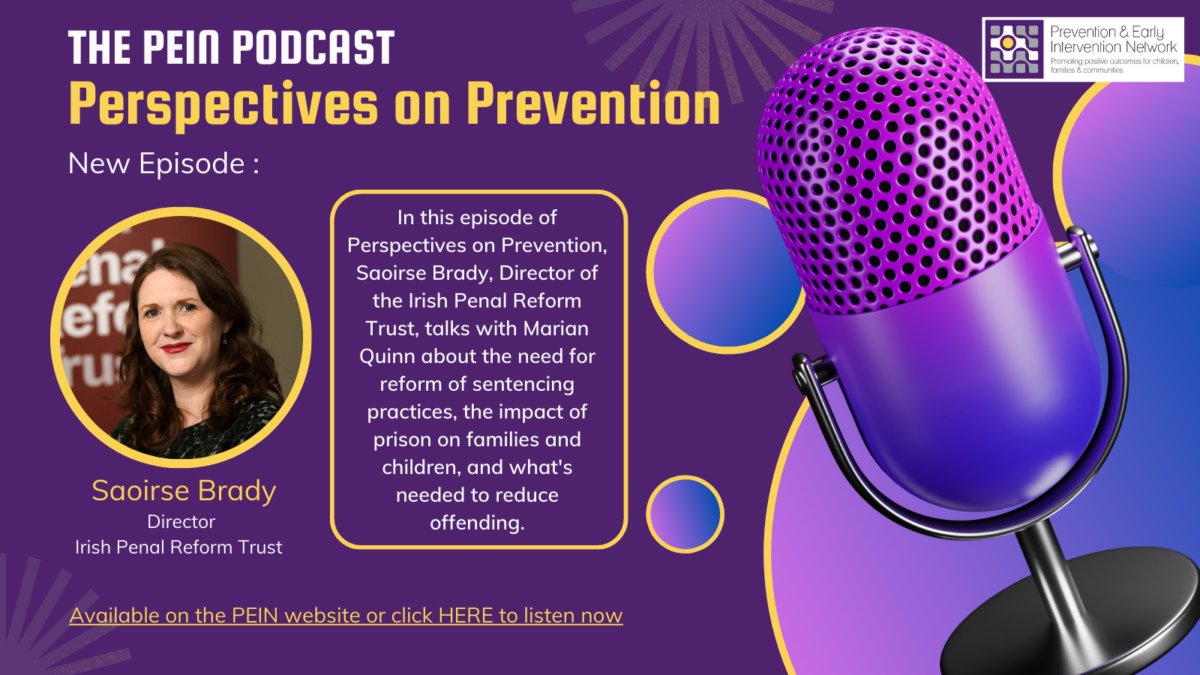 IPRT Executive Director, @saoirse_b, spoke with Marian Quinn of @PEIN_Ire about the need for reform of sentencing practices, the impact of prison on families and children, and what’s needed to reduce offending. 🎙️ Listen to the podcast: iprt.ie/iprt-in-the-ne…