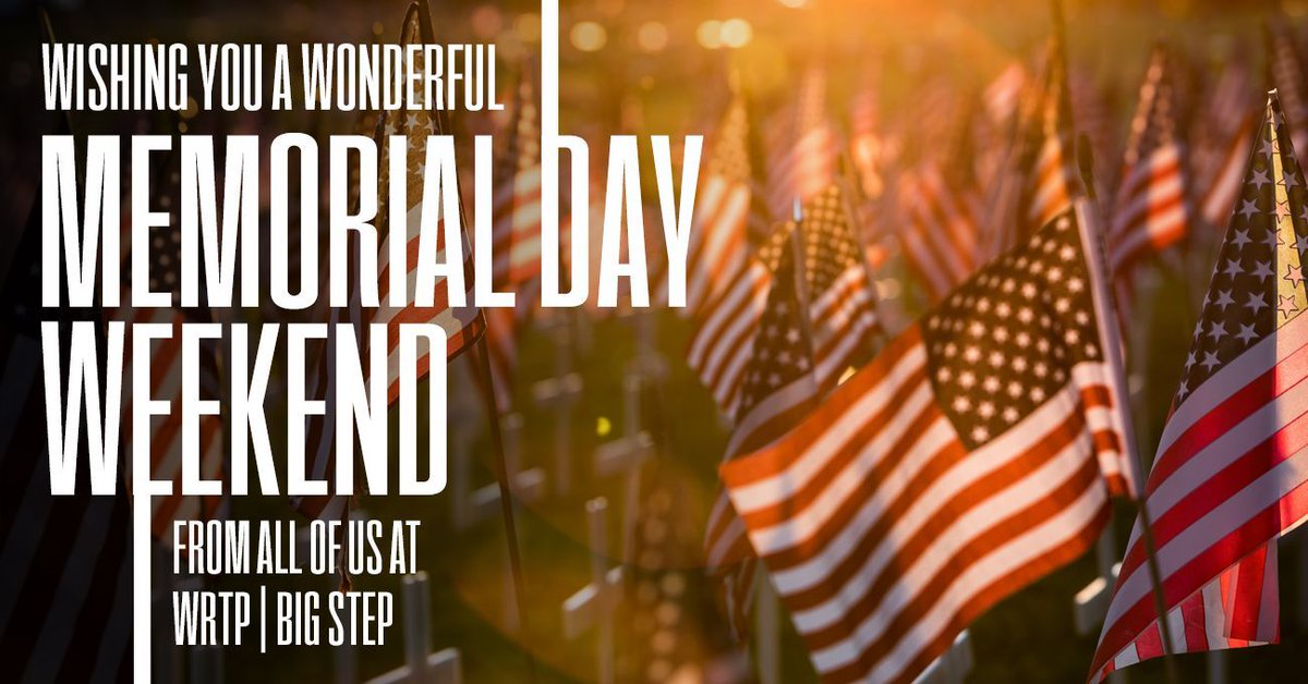 🌟 WRTP | BIG STEP wishes you a wonderful and safe Memorial Day weekend. As we enjoy the freedom of today, let’s pause to honor the heroes who sacrificed everything for our country 🕊 #MemorialDay #MemorialDayWeekend #Veterans #ThankYou