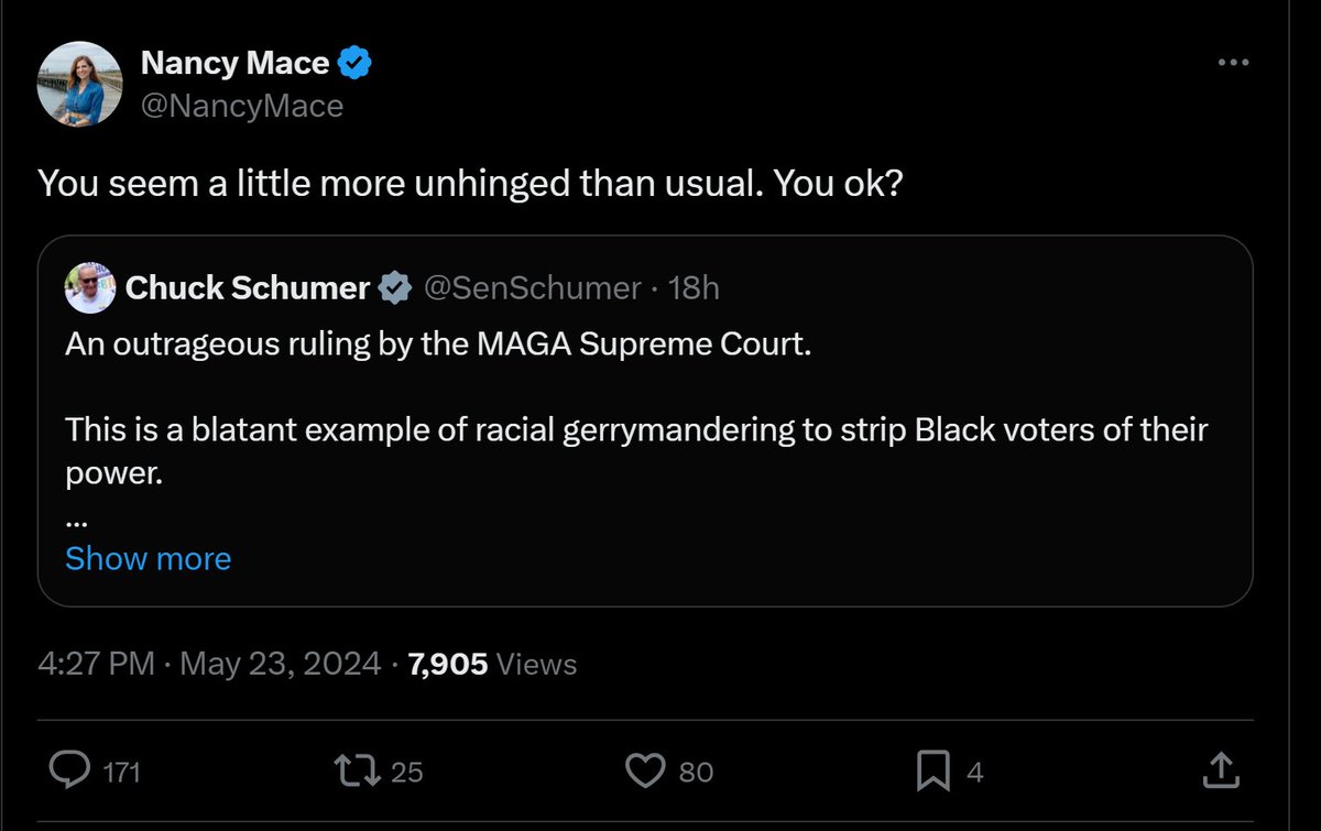 Nancy Mace getting ratioed... stop digging Nancy!