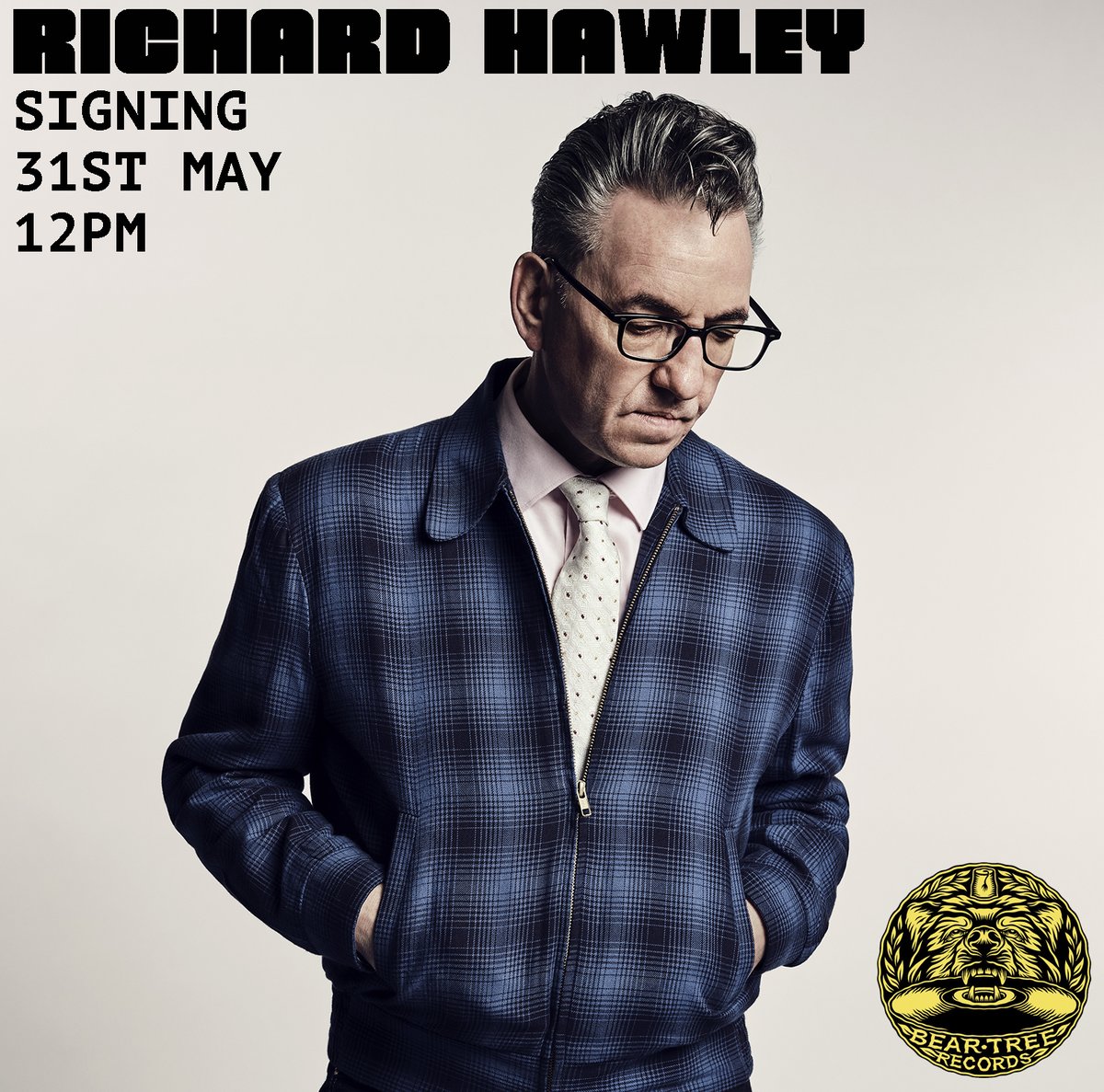 BIG ANNOUNCEMENT! We have the one and only @RichardHawley stopping by on Friday 31st May at 12pm for a signing of his brand new album 'In This City They Call You Love'. Entry to this is available by ordering the album from us, info and order on the link! beartreerecords.com/products/richa…