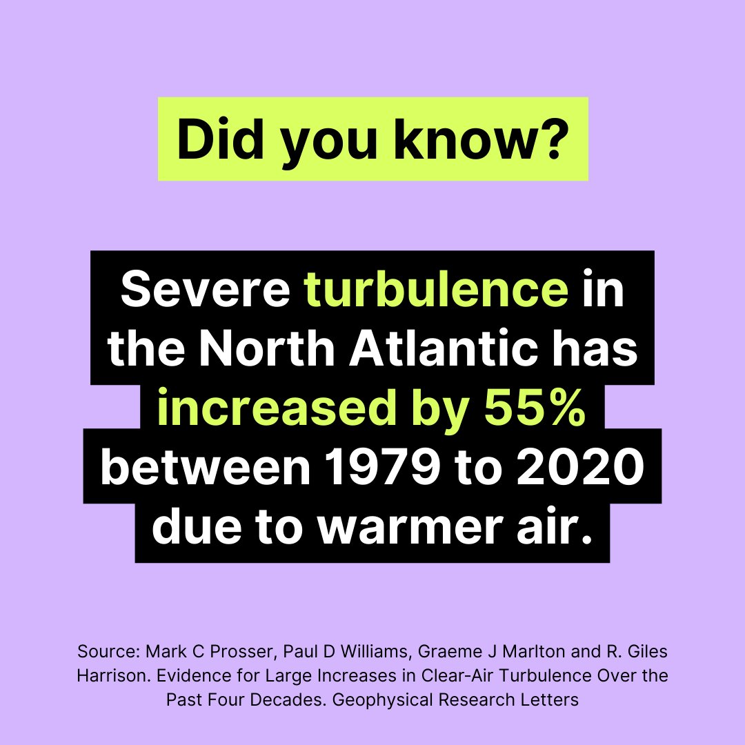 Scientists say the increases are consistent with the effects of climate change. Warmer air from CO2 emissions is increasing windshear in the jet streams, strengthening clear-air turbulence in the North Atlantic and globally.

#ClimateFacts #ClimateChange #Airturbulence
