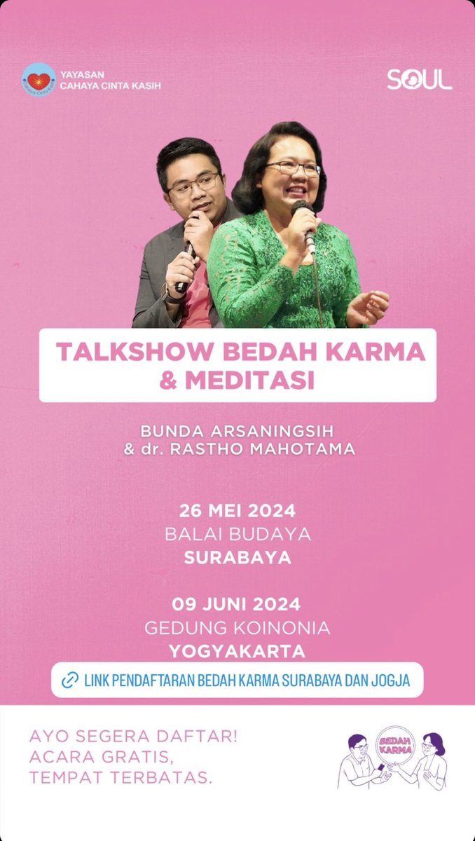 AG_BayuNugraha's tweet photo. @zakaistifa Rencananya akan diadakan jg di Jogjakarta bulan Juni 2024, bila ad yang tertarik untuk mengikuti diwilayah sekitar Jogja juga bs mendaftar 👍

https://t.co/nysiMxucsE https://t.co/Qk4GchpcwU