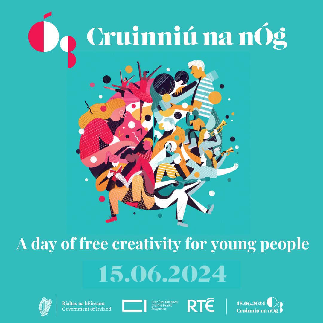 Join us on Saturday 15 June for Cruinniú na nÓg, a vibrant day of creativity and fun for young people. ✨ With an exciting programme of FREE events around Dublin City, there is plenty to enjoy including music, theatre, workshops and more! Find out more: cruinniu.creativeireland.gov.ie/events/locatio…