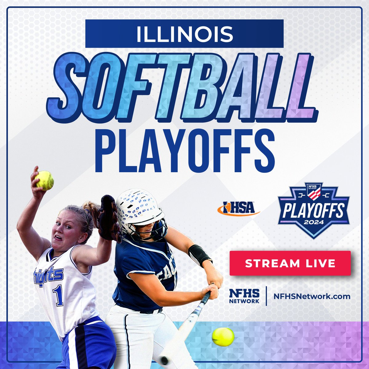 @IHSA_IL The 2024 IHSA Softball Playoffs will continue on the #NFHSNetwork today! 🥎 Stream the action live through the OFFICIAL link here: bit.ly/3WIVBpl 🏆