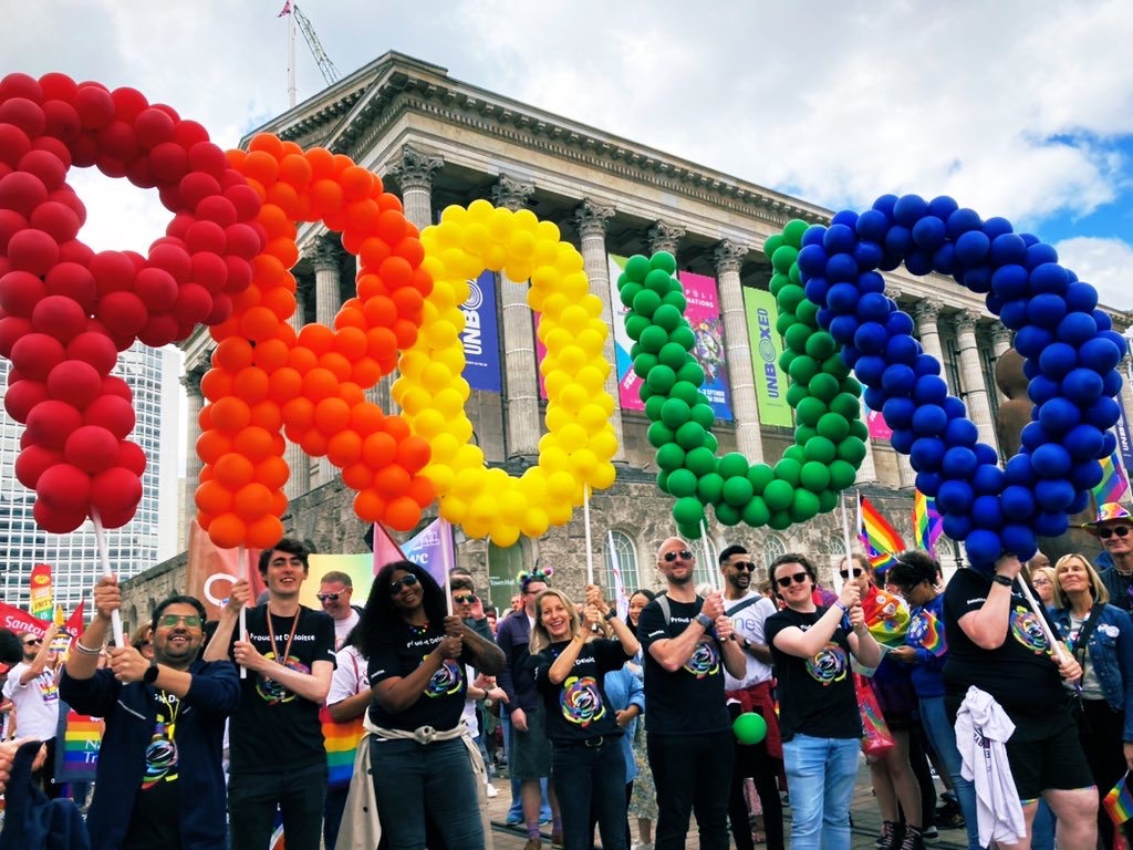 How excited are we?! 

We’re kicking off our season of #Pride celebrations in style with <a href="/BirminghamPride/">Birmingham Pride</a> this weekend.

<a href="/DeloitteUK/">Deloitte UK</a>'s  #LGBTQ+ network and allies will be taking part in the parade and bringing the colour and party to the streets of Birmingham. 

Together we are