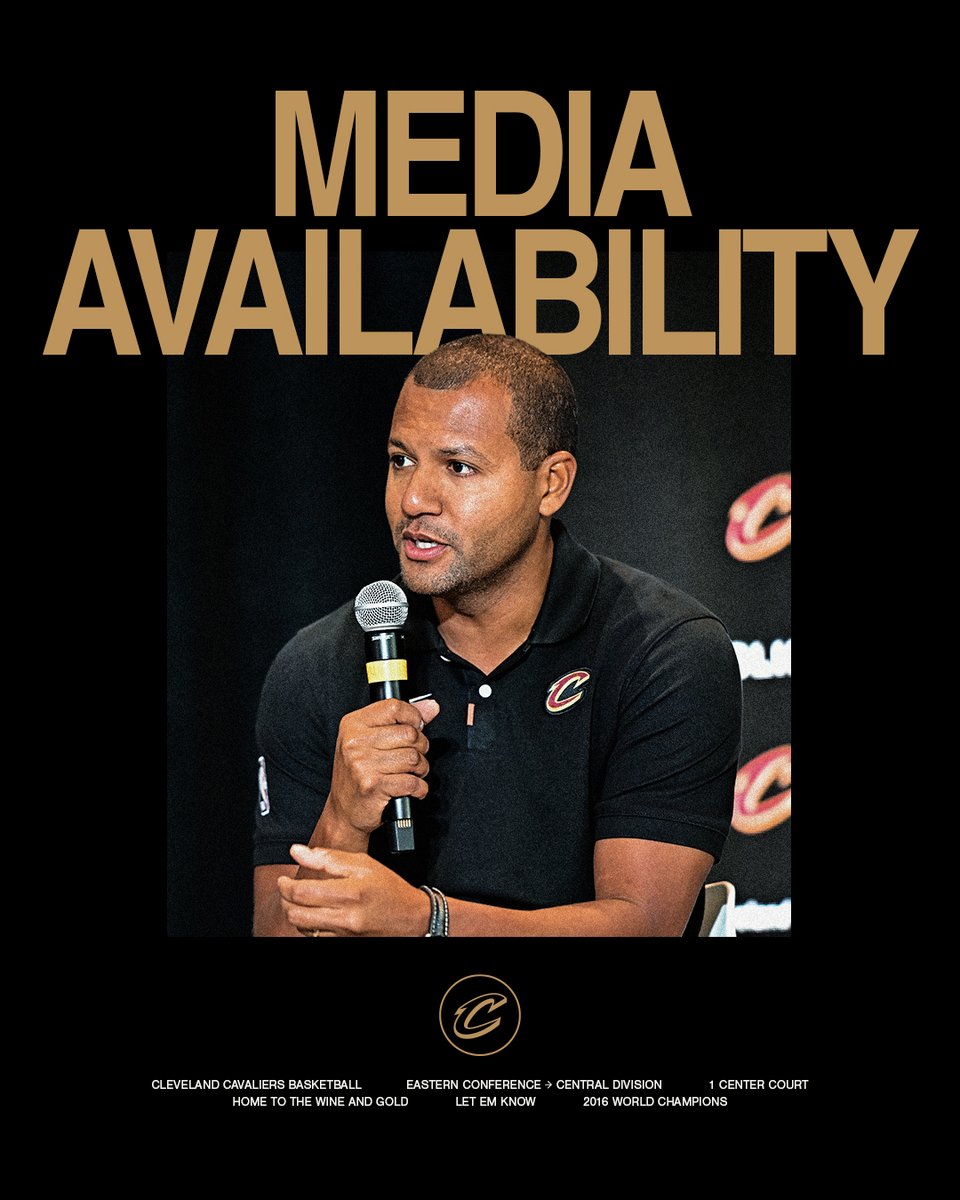 Tune-in at 11AM for a media availability with Koby Altman, live from Cleveland Clinic Courts. 🔗 bit.ly/4bvDho9