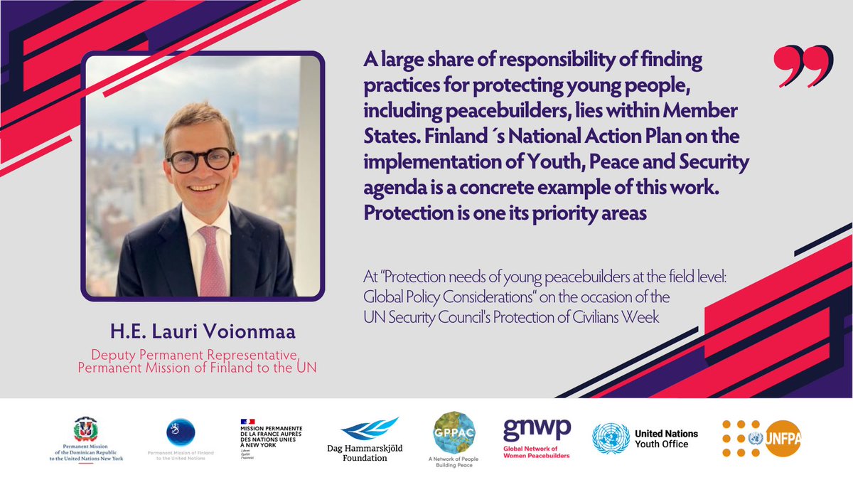 Global Network of Women Peacebuilders (GNWP) (@gnwp_gnwp) on Twitter photo <a href="/RDenONU/">Dominican Republic Mission to the UN</a> <a href="/GPPAC/">GPPAC Peacebuilders</a> <a href="/mcfarlaneUNFPA/">Ian McFarlane</a> <a href="/UNFPA/">UNFPA</a> <a href="/CompactYouth/">YouthCompact</a> <a href="/UNDP_Lebanon/">UNDP Lebanon</a> <a href="/Abhoudit/">Nyuon William</a> <a href="/felipepaullier/">Felipe Paullier</a> <a href="/UNYouthAffairs/">UN Youth Office</a> <a href="/EgriseldaL/">Egriselda López</a> <a href="/ElSalvadorONU/">Hey!</a> <a href="/franceonu/">La France à l'ONU 🇫🇷🇺🇳</a> In closing remarks, <a href="/LVoionmaa/">Lauri Voionmaa</a> underscored the need to implement NAPs📜 on #YPS + approach protection⛑️ from a holistic point of view, including using education📚 + gender equality⚧️ as means to support #Youth4Peace🕊️ & human rights defenders <a href="/RDenONU/">Dominican Republic Mission to the UN</a> <a href="/GPPAC/">GPPAC Peacebuilders</a> <a href="/mcfarlaneUNFPA/">Ian McFarlane</a> <a href="/UNFPA/">UNFPA</a> <a href="/CompactYouth/">YouthCompact</a> <a href="/UNDP_Lebanon/">UNDP Lebanon</a> <a href="/Abhoudit/">Nyuon William</a> <a href="/felipepaullier/">Felipe Paullier</a> <a href="/UNYouthAffairs/">UN Youth Office</a> <a href="/EgriseldaL/">Egriselda López</a> <a href="/ElSalvadorONU/">Hey!</a> <a href="/franceonu/">La France à l'ONU 🇫🇷🇺🇳</a> In closing remarks, <a href="/LVoionmaa/">Lauri Voionmaa</a> underscored the need to implement NAPs📜 on #YPS + approach protection⛑️ from a holistic point of view, including using education📚 + gender equality⚧️ as means to support #Youth4Peace🕊️ & human rights defenders