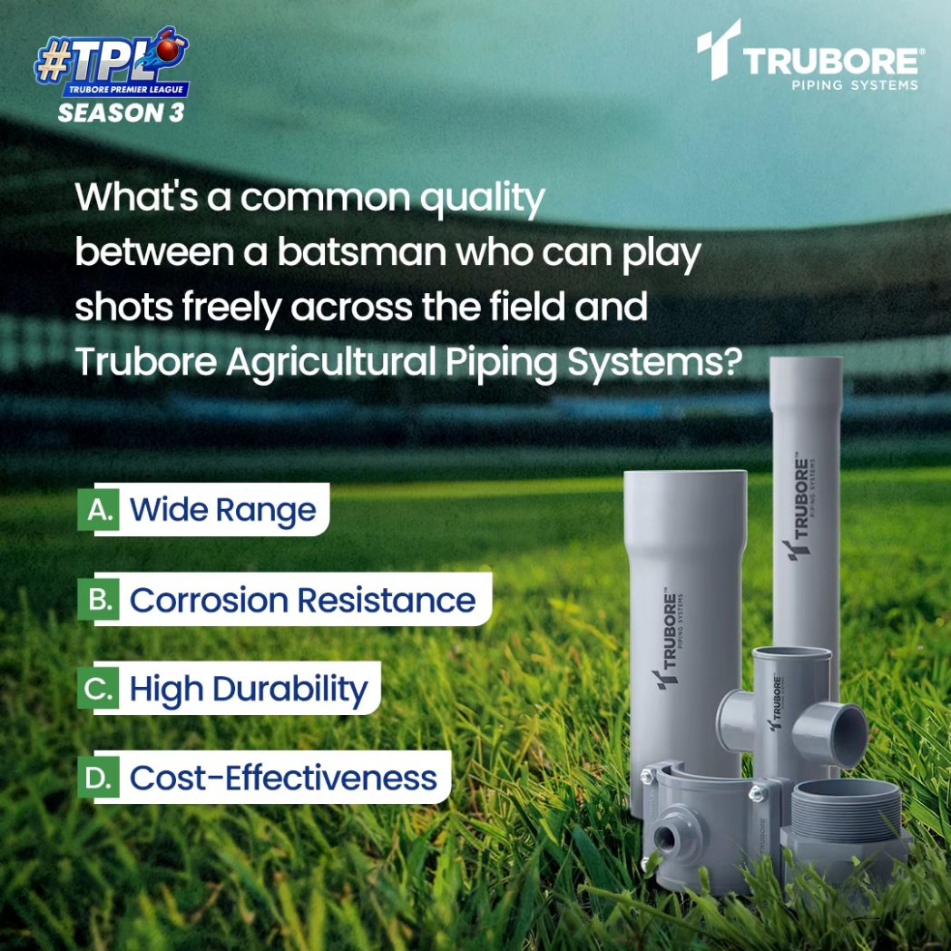 #ContestAlert 
Do you know all about Trubore pipes? 

Comment below your answer and stand a chance to win exciting prizes that include an #Amazonvoucher worth Rs. 2000, and 3 lucky #winners stand to win Amazon vouchers worth Rs. 500 each.

Check the thread to know the rules.