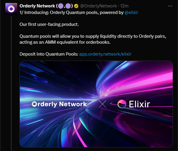 Elixir x Orderly Pools are finally here

Will be shifting all my Vertex Pools over

They call it 'Deeds' as to not dilute 'Merits', but it's dilution of the airdrop supply nonetheless

Regardless, still more attractive than all other pools; and a 2-in-1

app.orderly.network/elixir