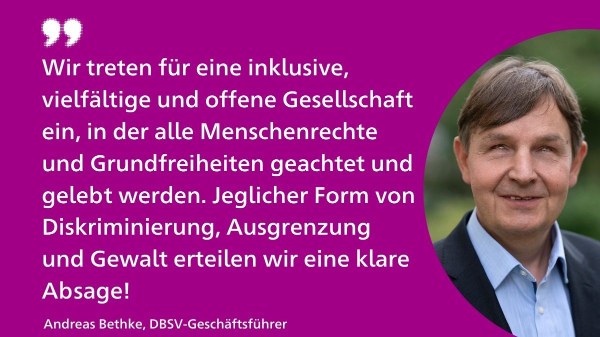 Appell des Verbandsrates des DBSV: Gemeinsam gegen rechtsextreme Kräfte!
Wenn Menschen mit #Behinderung von rechtsextremen Kräften an den Rand gedrängt werden sollen, braucht unsere Gesellschaft Zusammenhalt und Entschlossenheit!
➡️ dbsv.org/resolution/geg…
#DemokratieVerteidigen