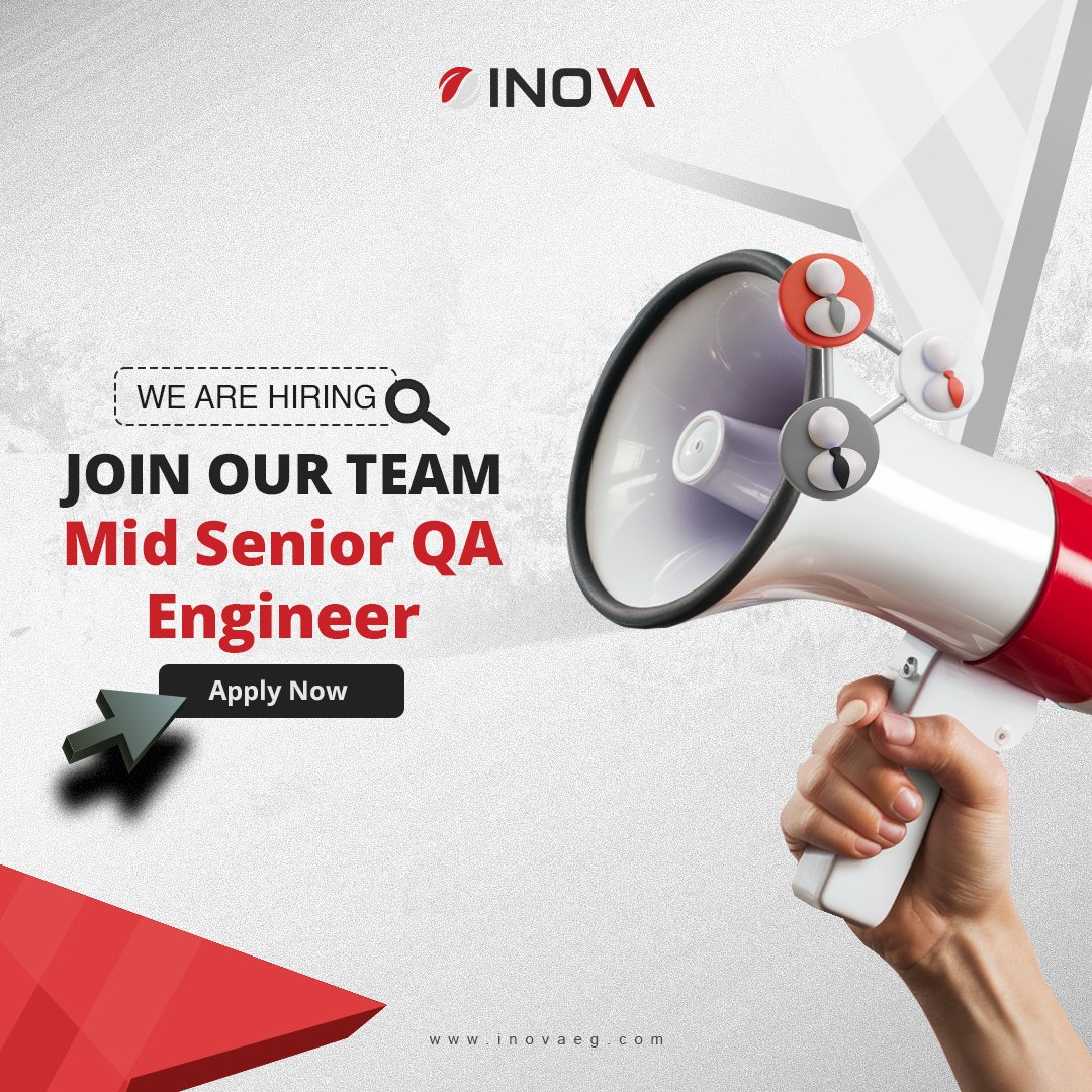 inovaeg's tweet photo. Inova is seeking to hire IT Sales, Mid Senior QA Engineer, Mid Senior Digital Marketing, and Graphic Designer. Be a part of our team and work with our clients around the world. #Hiring #inova https://t.co/7JDKpzWsae
