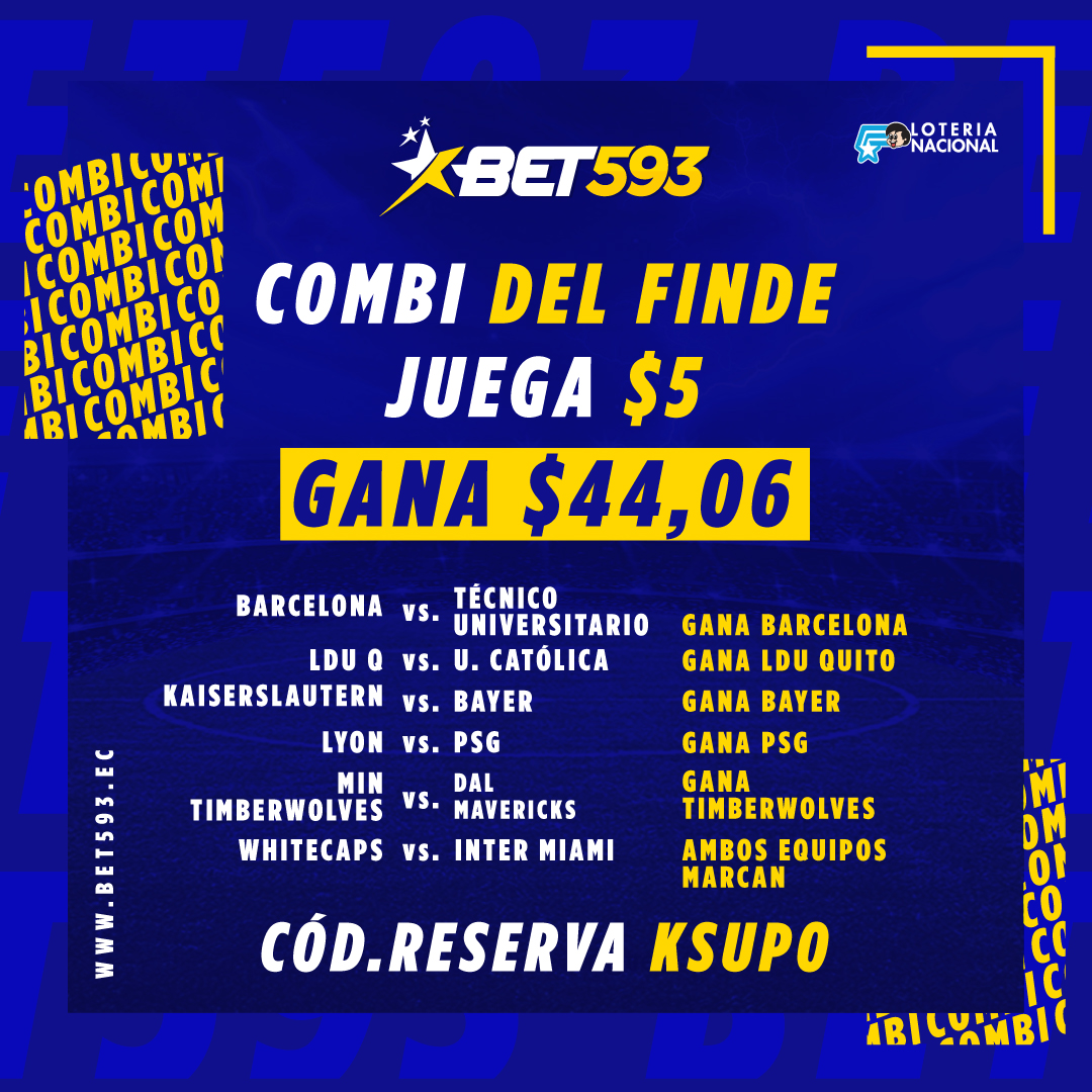 bet593's tweet image. ¡Prepárate para vivir un fin de semana lleno de deporte! Aprovecha y gana con esta combinada. ¿Cuántos partidos acertarás?​ ⚽🏀💰

#Combinada #Deportes #Pronosticos #BET593