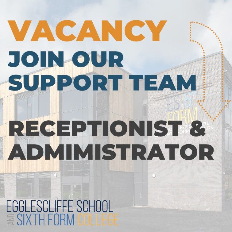 📢 JOIN OUR SUPPORT TEAM ✏️ Receptionist / Administrator Vacancy Term Time Only + 10 days Application form and full details available online at: buff.ly/3czMHCJ For further information, please contact vacancies@egglecliffe.org.uk