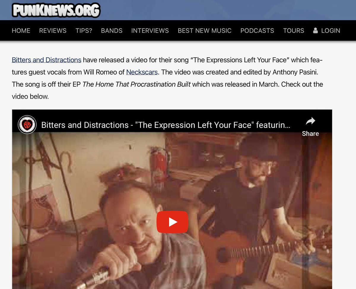 BittersDistract's tweet image. Thank you to everyone who has checked out our music video for “The Expression Left Your Face.” If you haven’t checked it out yet, please watch it here: youtu.be/hApSNOHVMF8?si…