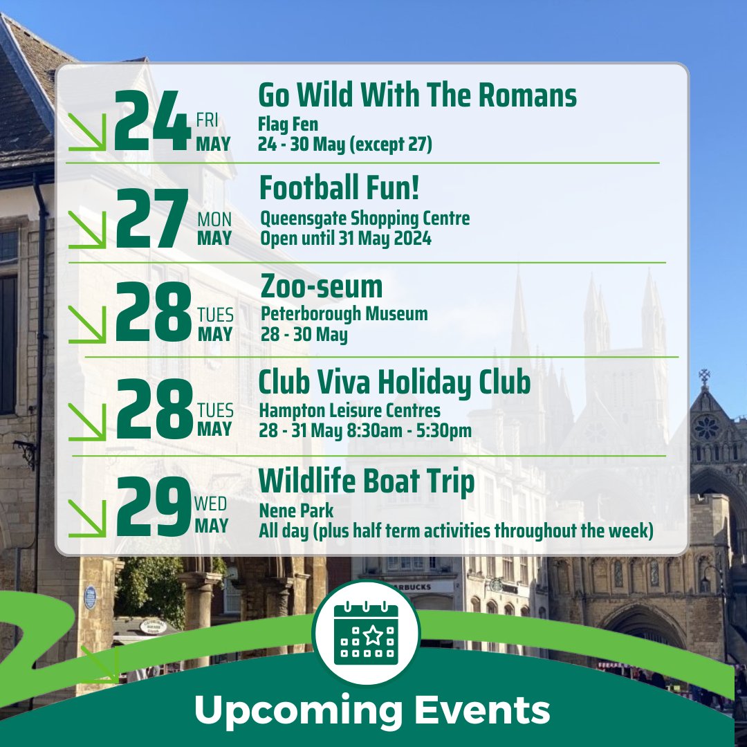 🏫Schools out! 🥳Here's a breakdown of just some of the amazing events happening across our city this half term🌻