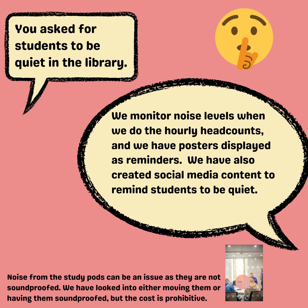 HSULibrary's tweet photo. Another post following our Library Love Letters event with the last of your suggestions for what we could do to make you love us more along with our responses. https://t.co/l6IN71PoCu
