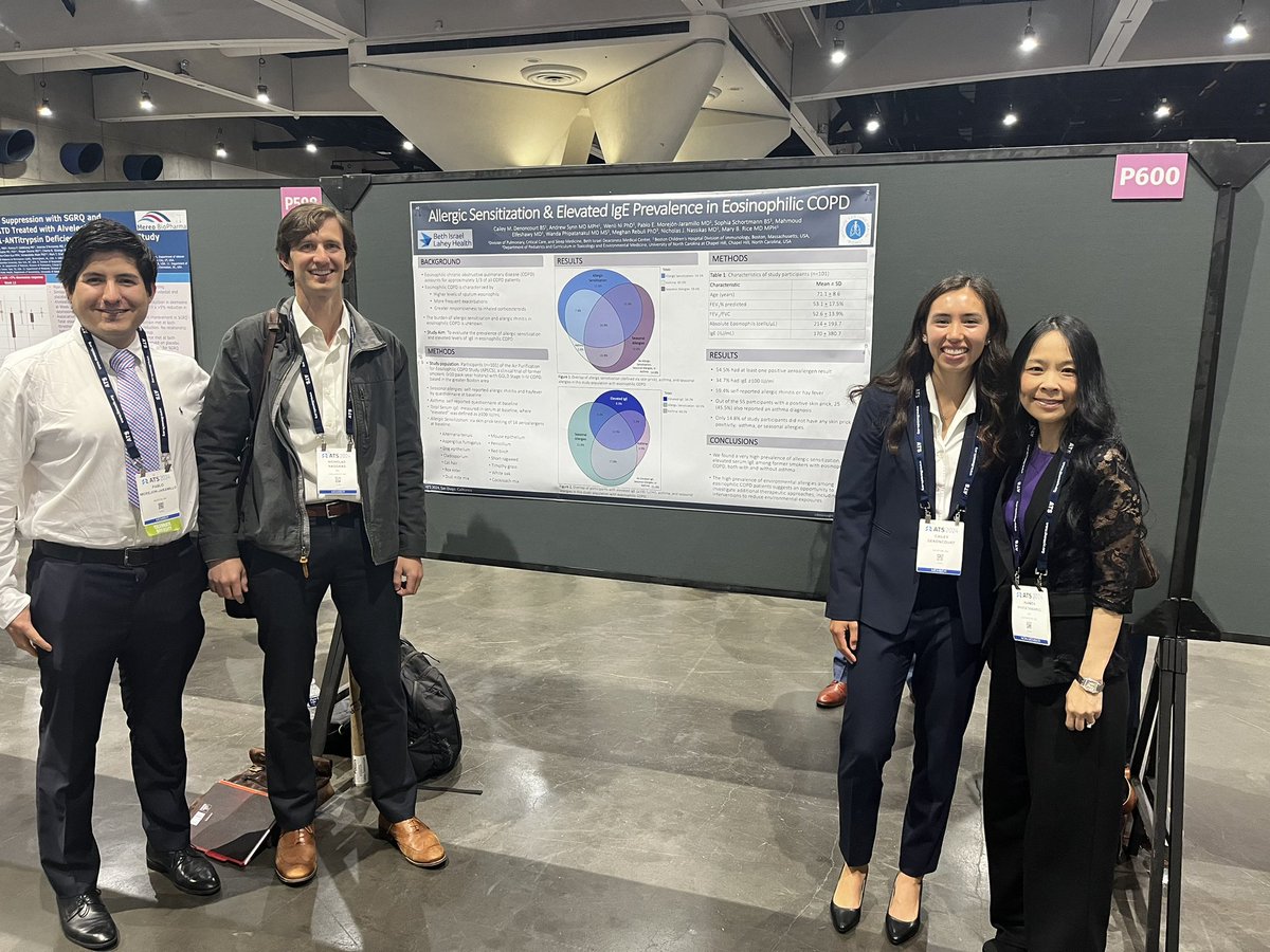 Mary Rice (@maryrice_lungdr) on Twitter photo Soon-to-be Dr Denoncourt <a href="/cmdenoncourt/">Cailey Denoncourt</a> brilliantly demonstrated a very high prevalence of allergic sensitization in eosinophilic COPD and argued we need to screen for environmental triggers! Thanks team <a href="/wphipmd/">Wanda Phipatanakul</a> @nnassikas <a href="/PabloEMorejonJ/">Pablo Esteban Morejón Jaramillo</a> <a href="/BIDMCLungHealth/">BIDMC Institute for Lung Health</a> <a href="/ATS_EOPH/">ATS EOPH</a> Soon-to-be Dr Denoncourt <a href="/cmdenoncourt/">Cailey Denoncourt</a> brilliantly demonstrated a very high prevalence of allergic sensitization in eosinophilic COPD and argued we need to screen for environmental triggers! Thanks team <a href="/wphipmd/">Wanda Phipatanakul</a> @nnassikas <a href="/PabloEMorejonJ/">Pablo Esteban Morejón Jaramillo</a> <a href="/BIDMCLungHealth/">BIDMC Institute for Lung Health</a> <a href="/ATS_EOPH/">ATS EOPH</a>