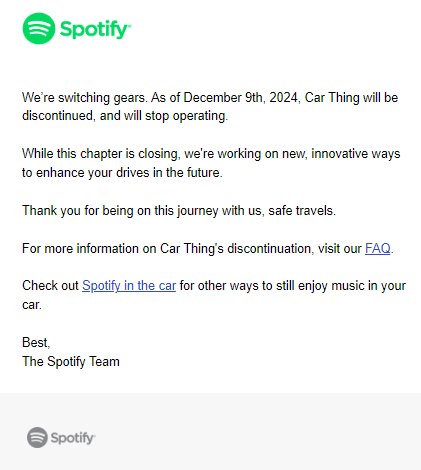 I use Twitter/X for corporate complaints...  This time I am targeting <a href="/Spotify/">Spotify</a>.  Your best regards on the cancellation of #carthing are not enough.