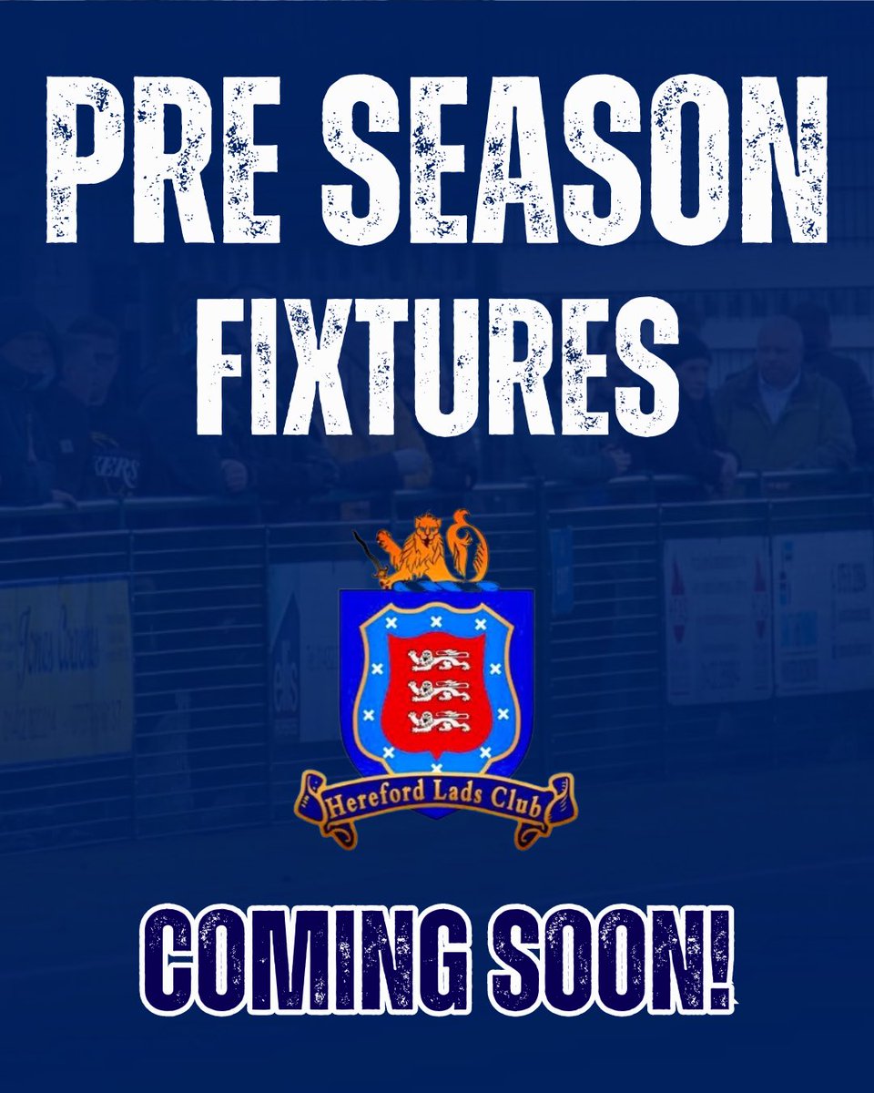Hereford Lads Club FC (@hfdladsclubfc) on Twitter photo PRE SEASON 🔜 | We’ll be announcing the first of our pre season fixtures over the coming days as we prepare for the 2024/25 <a href="/HellenicLeague/">Hellenic League</a> Premier Division season.
#WeAreLadsClub 🔵⚪️ PRE SEASON 🔜 | We’ll be announcing the first of our pre season fixtures over the coming days as we prepare for the 2024/25 <a href="/HellenicLeague/">Hellenic League</a> Premier Division season.
#WeAreLadsClub 🔵⚪️