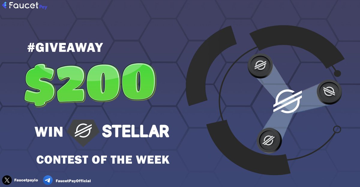 🥳 We are pleased to announce Stellar Coin the new #FaucetPay listing

With this we have prepared an Event with a shared prize of $200 USD in #XLM 🤑

🏆$20 for 10 lucky winners

✔Follow
✔Like/RT
✔Tag friends

⏳Ends JUNE 15th at 9pm EST

#FAUCETPAY #XLM #COIN #GIVEAWAY #ETFs