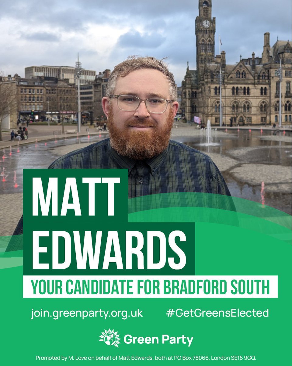 💚 I am proud to have been selected as the Green Party candidate for #Bradford South. 🗣️ 'I have shown that I can be trusted to listen to people across Bradford and be stand up for what is right. That's why I am standing to be MP.' 🗳️ #VoteGreen on 4th July #GetGreensElected