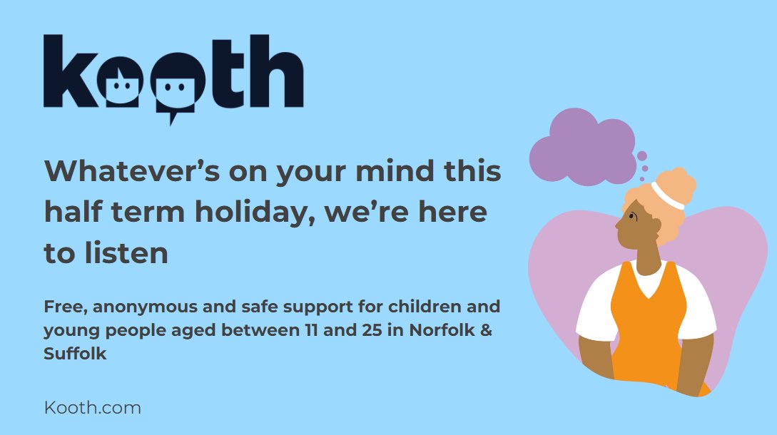 #FeelGoodFriday

It's almost the bank holiday weekend &amp; half term!

Remember #Kooth is here for you every single day of the year!

Recharge those batteries this weekend &amp; check out kooth.com for more wellbeing tips, chat to like-minded people or to a professional!