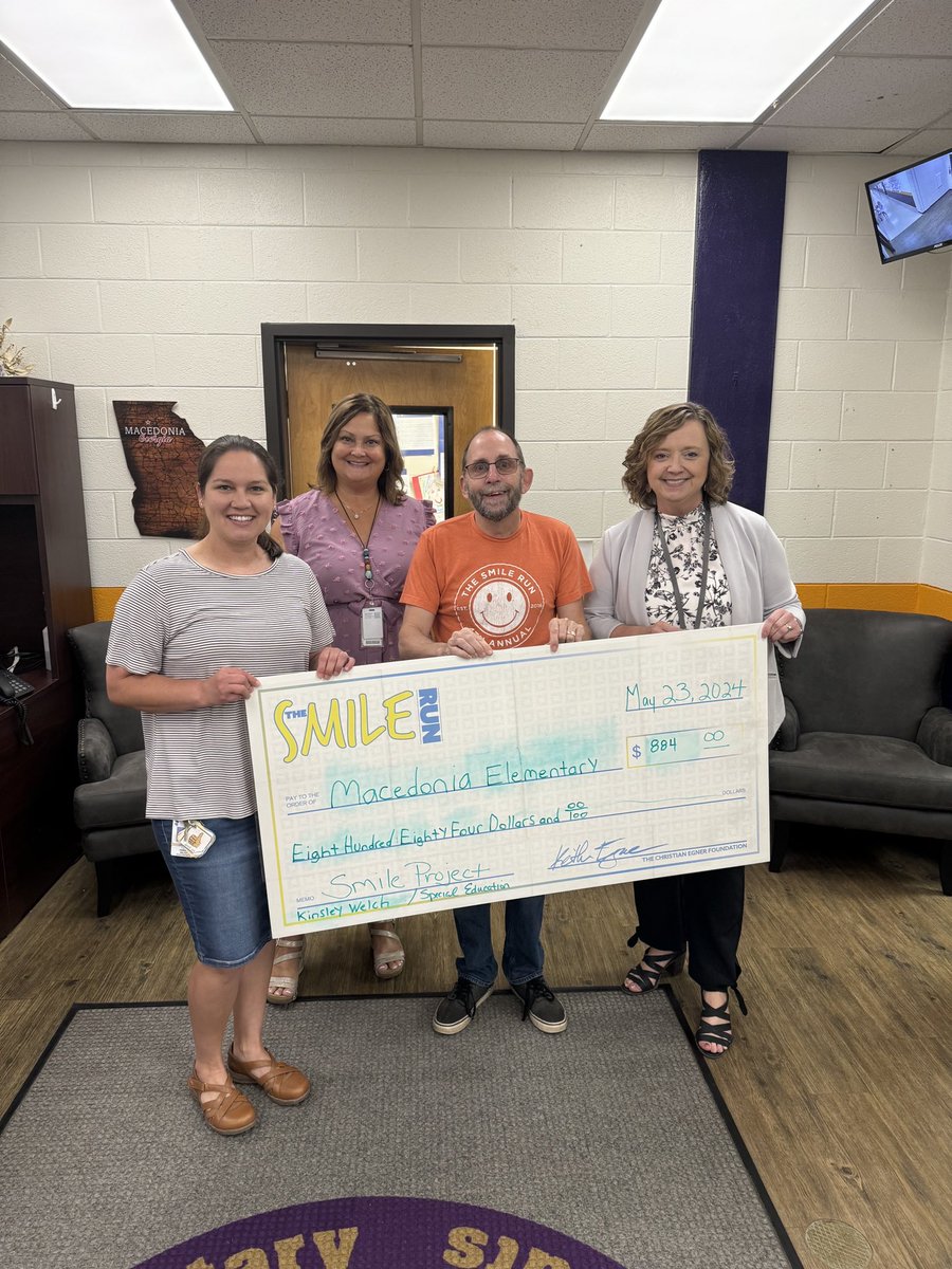 Mrs. Welch won a Grant from the Smile Run (Christian Egner Foundation) this morning! Her grant will be used for flexible seating. Congrats, Mrs. Welch!