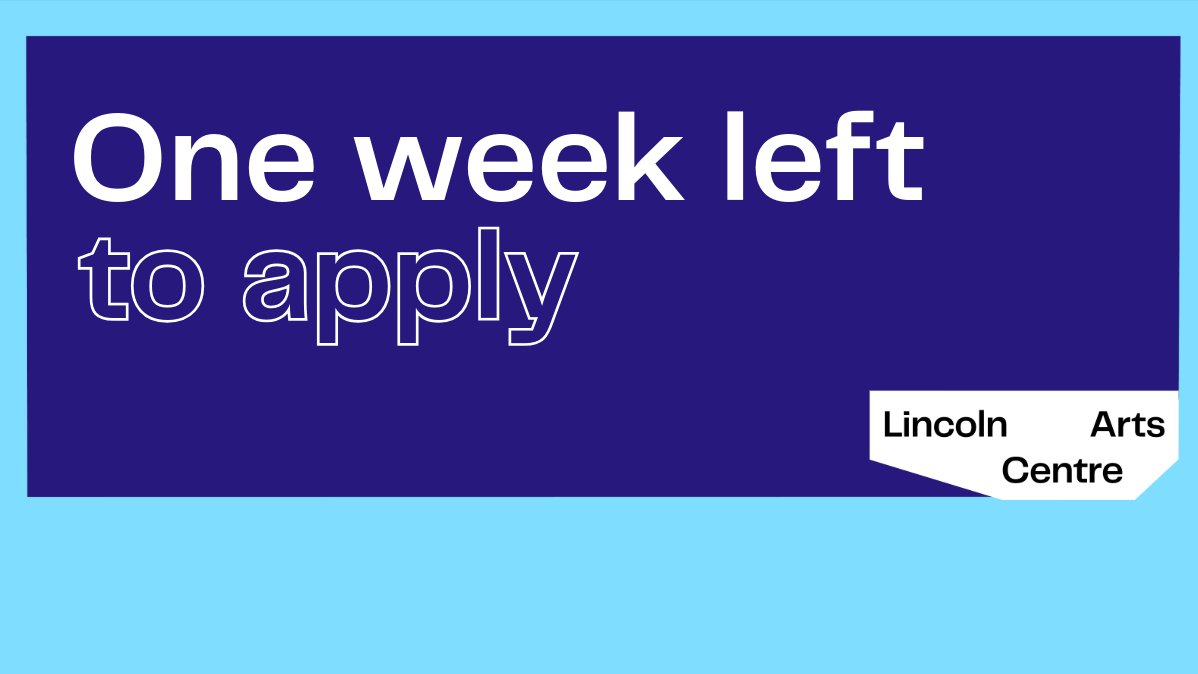 There's only one week left to apply to be an Innovate Artist at Lincoln Arts Centre! Deadline is June 3rd at 11.59pm.

Read more and apply here: tinyurl.com/59e5ebcc