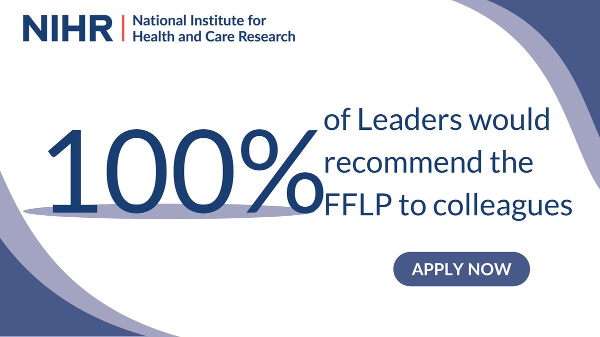 Are you a researcher leader? Are you looking to enhance your leadership capabilities? Take part in our #FutureFocusedLeadershipProgramme! The programme demonstrates how to lead in the 21st century. Applications close 7 June. Apply: nihr.ac.uk/explore-nihr/a…