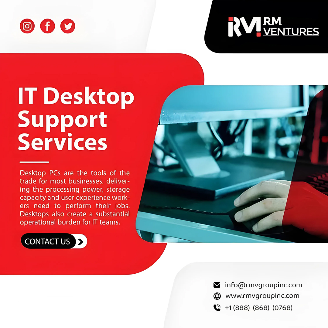 rmvindia's tweet photo. Elevate your workspace with reliable IT desktop support services. We're here to keep your technology running smoothly, so you can focus on what matters most. 💻✨ 

#WorkspaceEssentials #TechSolutions #Productivity https://t.co/i1BgMn7fck