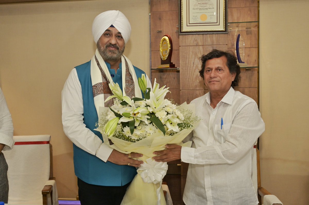 I am happy to welcome Dr. Saranjit Singh as the Vice-Chancellor of KIIT, confirmed today as per UGC guidelines. Wishing him a successful tenure. He brings dynamic expertise in administration, academics, corporate and international relations, and industry-institute interface.