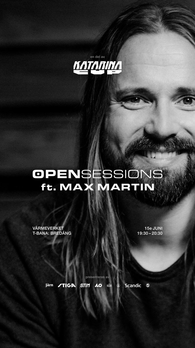 MAX MARTIN till KATARINA CUP!

Vill du gå på Sveriges enda musik och bordtennisfestival?

Biljetter 150:- 

billetto.se/ticket_buyer/o…