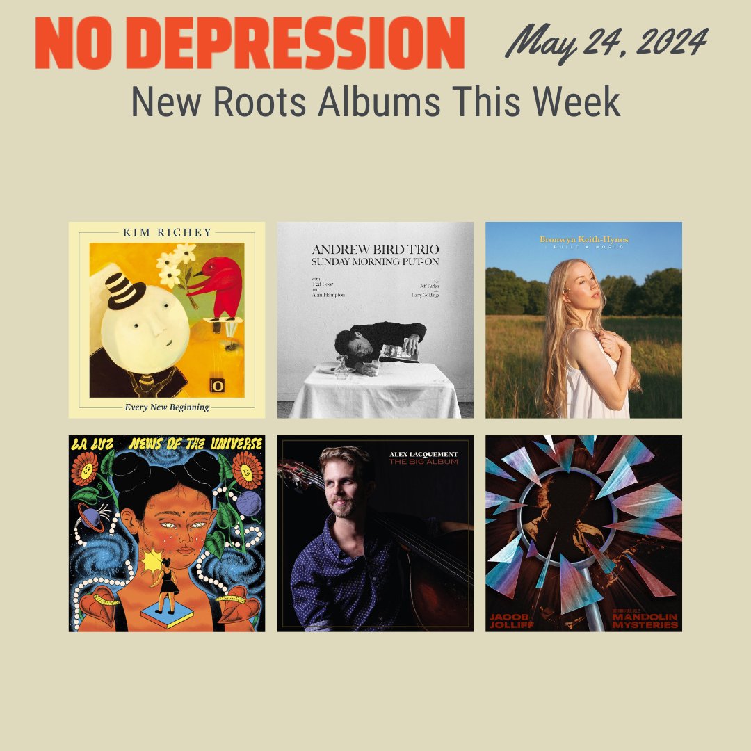 #newmusicfriday 🥹 Featuring @kimrichey, @andrewbird, @bronwynfiddle, @laluzers, Alex Lacquement, + Jacob Jolliff! Scroll to the bottom of our homepage for a list of artists and album titles! nodepression.com