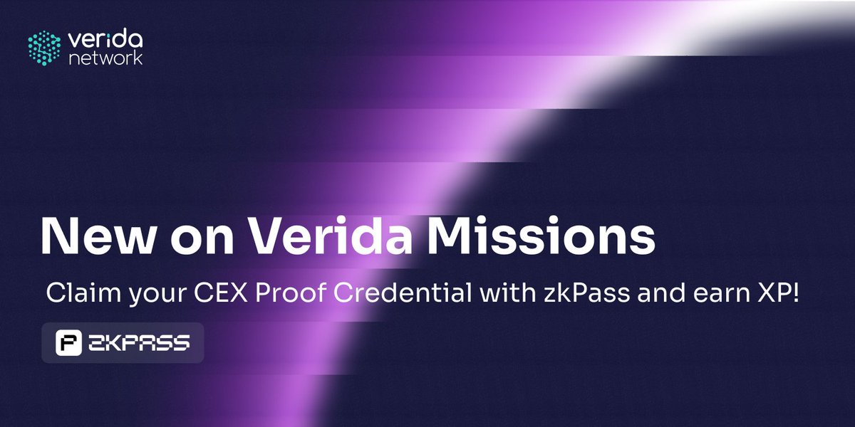 🚀 We've teamed up with <a href="/zkPass/">zkPass</a> to launch an exciting new activity on Verida Missions!

Dive into privacy-preserving data verification &amp; earn XP points by proving ownership of your trading accounts on @gate_io, @MEXC_Official, @Binance, <a href="/kucoincom/">KuCoin</a> &amp; <a href="/Bybit_Official/">Bybit</a>!

1/7