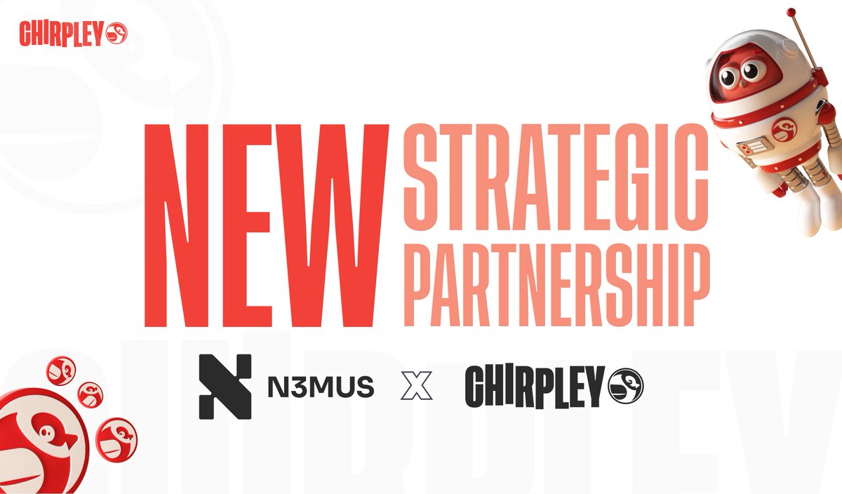 🚀Major Announcement: Chirpley Establishes Strategic Partnership with <a href="/N3musFdn/">N3MUS</a> for Advancing Web3 Gaming Promotion!

We are thrilled to share a pivotal moment in Chirpley's journey as we formalize a strategic partnership with N3MUS, a prominent player in both B2B and B2C gaming