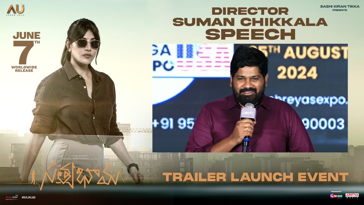 Watch Director @sumanchikkala speech at the #SatyabhamaTrailer Launch Event ❤️‍🔥 ▶️ youtu.be/_ogFpWXV7mI #Satyabhama in cinemas on June 7th 🔥 '𝐐𝐮𝐞𝐞𝐧 𝐨𝐟 𝐌𝐚𝐬𝐬𝐞𝐬' @MSKajalAggarwal @Naveenc212 @AurumArtsOffl @sashitikka @bobytikka @SricharanPakala @kalyankodati