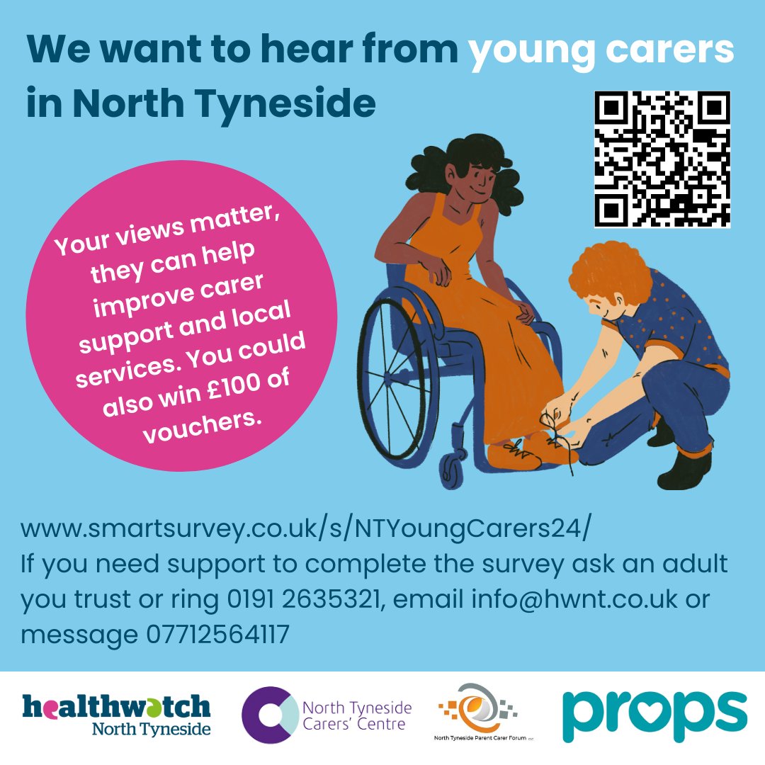 HealthwatchNTyneside (@hwntyneside) on Twitter photo If you are a carer, aged 25 or younger in #NorthTyneside, we want to hear from you. Tell us about your experiences last 2 years to help improve carers' support and services. You could win £100 of vouchers. Find out more: healthwatchnorthtyneside.co.uk/haveyoursay/wh…
<a href="/PROPSNorthEast/">PROPS</a> <a href="/ntcarers/">North Tyneside Carers' Centre</a> If you are a carer, aged 25 or younger in #NorthTyneside, we want to hear from you. Tell us about your experiences last 2 years to help improve carers' support and services. You could win £100 of vouchers. Find out more: healthwatchnorthtyneside.co.uk/haveyoursay/wh…
<a href="/PROPSNorthEast/">PROPS</a> <a href="/ntcarers/">North Tyneside Carers' Centre</a>