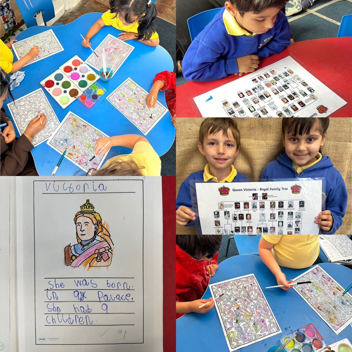 Reception have really enjoyed learning about Queen Victoria and creating their William Morris inspired watercolour artwork 👑🎨 #Letscelebrate150years