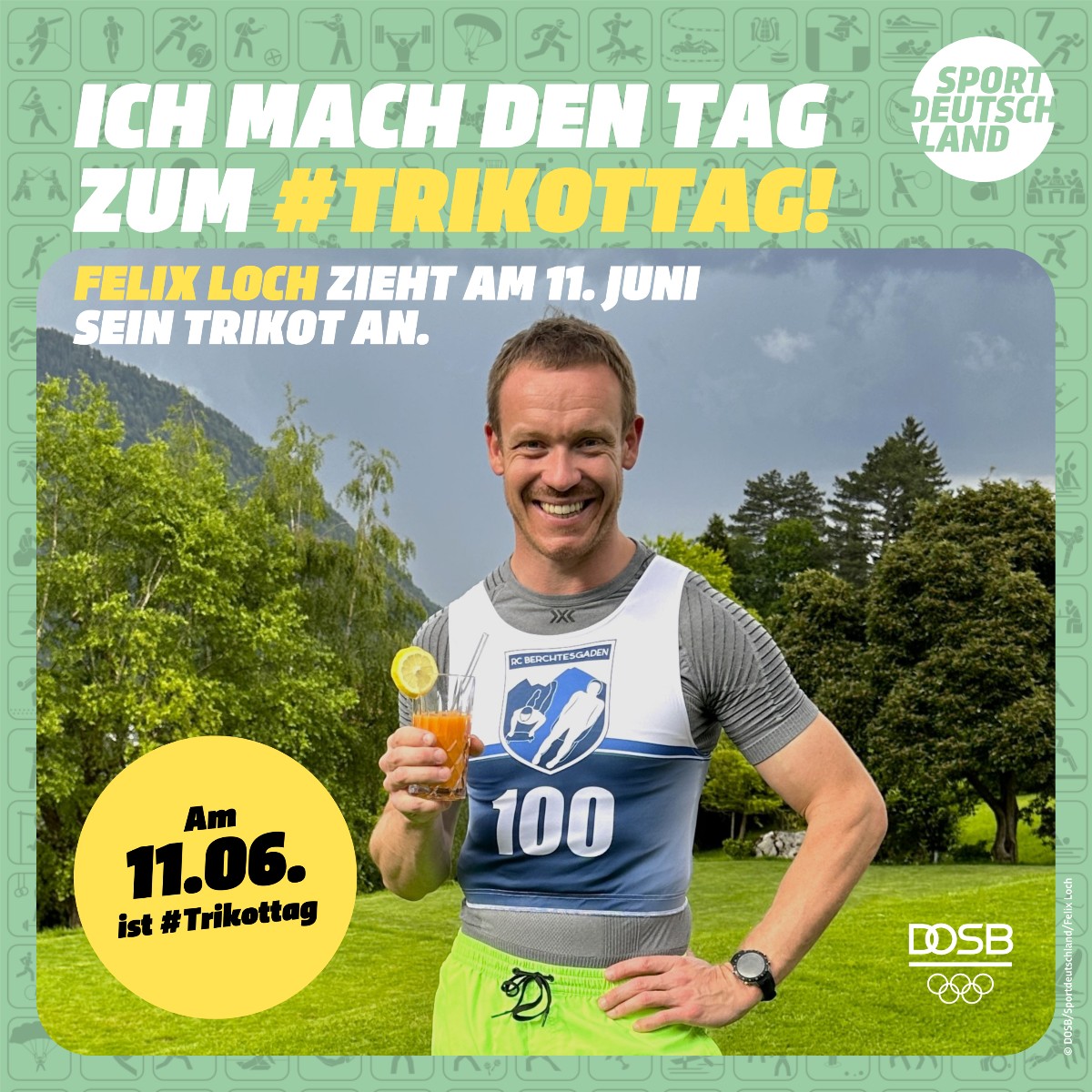 🎽 Macht mit beim #Trikottag und zieht wie @felixloch am 11.06 das Trikot eures Heimatvereins an! ✨
💪 Trikot anziehen
📸 Foto posten
📱 @sportdeutschland verlinken und #Trikottag nutzen
😍 Gemeinsam tauchen wir #Sportdeutschland in die bunten Farben unserer Trikots!
