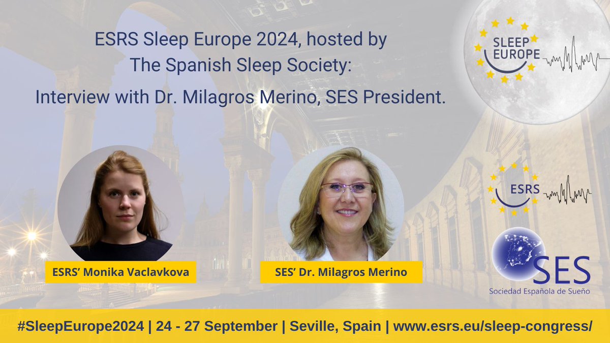 In this week's #SSF, we interview Dr. Milagros Marino Andreu, President of the Spanish Sleep Society @Sociedad_SES, discussing #SleepEurope2024! Read more about the experience awaiting you and watch the interview in English and Spanish 🔗 ow.ly/uFCb50RTYQb @ResearchSleep