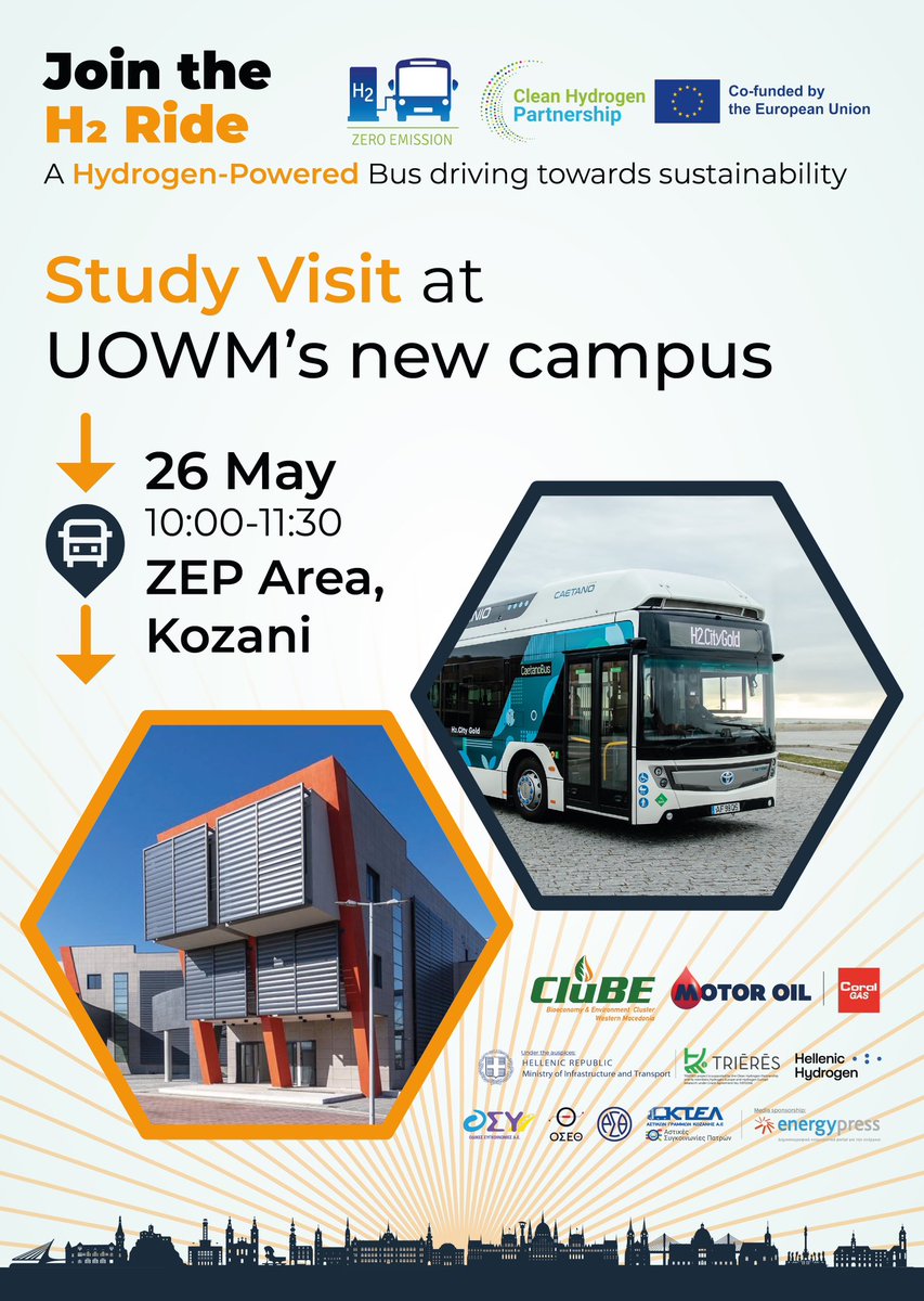 👉 Κυριακή 26/5/2024 στις 👉 10:00πμ, στο <a href="/uowm/">Πανεπιστήμιο Δυτικής Μακεδονίας</a>  στη ΖΕΠ Κοζάνης δείτε ένα από τα πρώτα λεωφορεία #υδρογόνου που έχουν έρθει στη χώρα μας. #hydrogenbus #λεωφορείουδρογόνου #ΠΔΜ #HydroZen <a href="/energypress_gr/">energypress</a>
