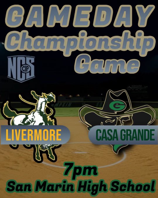 Casa Grande Gaucho Softball (@gaucho_softball) on Twitter photo Game day! DONT MISS THIS. It’s what these 2 teams set out to do all year. Spikes in the dirt at 7pm@San Marin High School. <a href="/JustGusPD/">Gus Morris</a> <a href="/kodoherty22/">Kienan O'Doherty</a> @ARich_25 <a href="/HaroldAbend/">Harold Abend</a> <a href="/westcoastpreps_/">West Coast Preps</a> <a href="/marissa_brody/">Marissa Brody</a> <a href="/LKetchu2025/">Lauren Ketchu 2025</a> <a href="/GeorgiaMoss2025/">Georgia Moss</a> <a href="/Amcsw_franklin7/">Abby McSweeney-Franklin 2026</a> <a href="/Lpartridge2025/">LilaMaePartridge2025</a> <a href="/MyDarling24/">Cara Mia</a> Game day! DONT MISS THIS. It’s what these 2 teams set out to do all year. Spikes in the dirt at 7pm@San Marin High School. <a href="/JustGusPD/">Gus Morris</a> <a href="/kodoherty22/">Kienan O'Doherty</a> @ARich_25 <a href="/HaroldAbend/">Harold Abend</a> <a href="/westcoastpreps_/">West Coast Preps</a> <a href="/marissa_brody/">Marissa Brody</a> <a href="/LKetchu2025/">Lauren Ketchu 2025</a> <a href="/GeorgiaMoss2025/">Georgia Moss</a> <a href="/Amcsw_franklin7/">Abby McSweeney-Franklin 2026</a> <a href="/Lpartridge2025/">LilaMaePartridge2025</a> <a href="/MyDarling24/">Cara Mia</a>