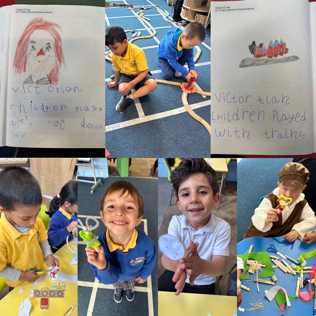 Reception have been learning about Victorian toys and have even made their own peg dolls and spinning thaumatropes! 🧸 #Letscelebrate150years