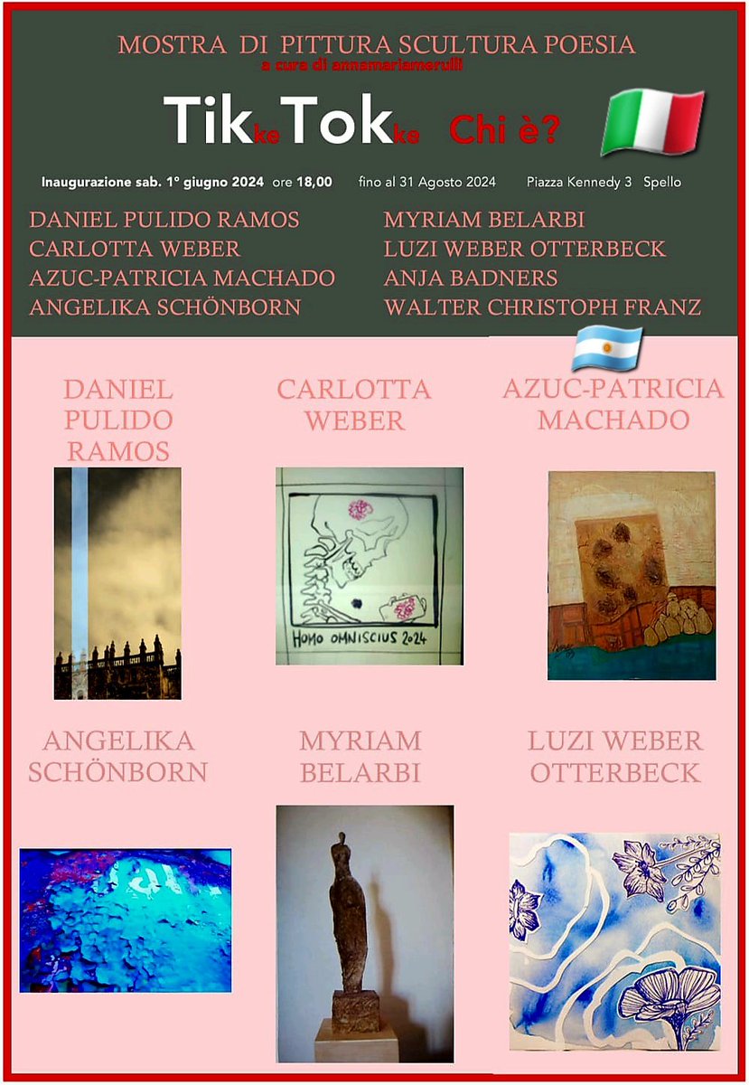 STELLAFLEITAS1's tweet photo. #ViernesDeArte para @arqmachadoambi1 q junto a otros artistas🌏 presentarán    pinturas, acrílicos, bases #bellasartes 🖌 en Atelier de Spello🇮🇹 El próximo evento, puede ser aqui, en #Córdoba además Patricia canta muy lindo! Feliz viernes patrio a todos🇦🇷💘 https://t.co/9lWSO8O5vw