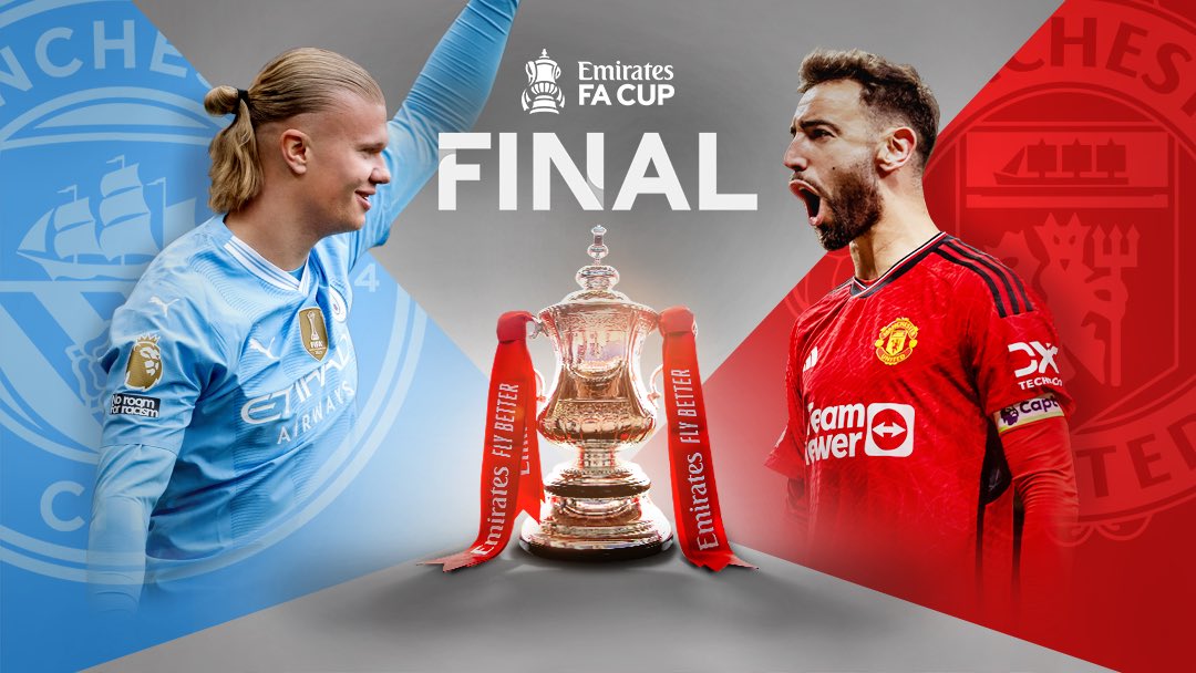 Tomorrow we will be showing the FA cup final between Manchester City and Manchester United. Kick off is at 3pm, @The_Town_Bar will be open from 11am