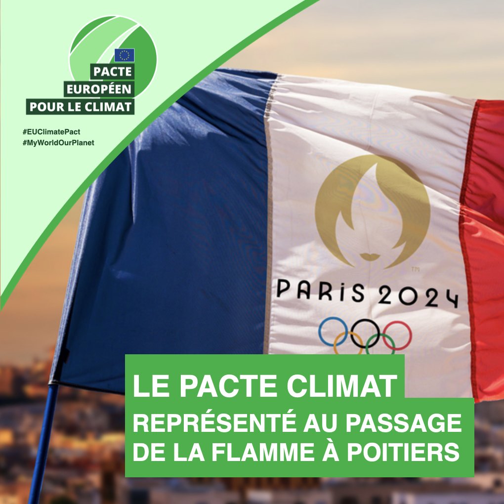 À l’occasion du passage de la flamme olympique à Poitiers, ce samedi 25 mai, AIRCOOP représentera le Pacte européen pour le Climat à POITIERS au Parc du Triangle d’Or. + D'informations 👇 urlz.fr/qOmz #EUClimatePact #MyWorldOurPlanet #jeuxolympiques2024 @jpraffarin