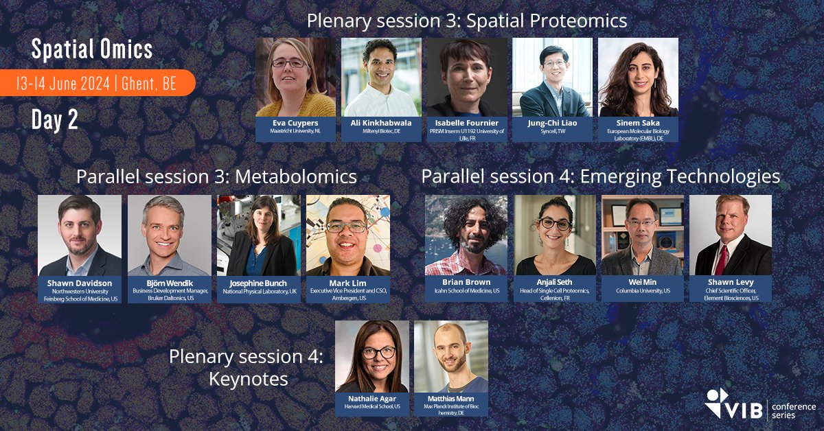 VIBTrainConf's tweet photo. Sneak peek of day 2 of #SpatialOmics24! ๐งฌ We dive deep into #spatialproteomics, #metabolomics, and #emergingtechnologies with talks from leading experts in the field. Register now to hear groundbreaking insights and innovations! โถ๏ธ https://t.co/Hf53sZIQXC https://t.co/tTZAuD6az9