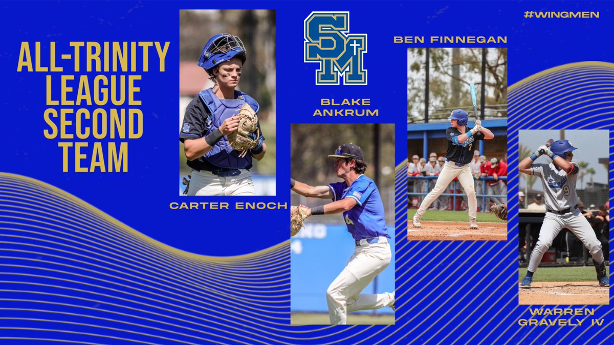 SMCHSBaseball (@smchsbaseball) on Twitter photo Congratulations to our all Trinity League Honorees!
Co MVP #brodyschumaker
Co POY #cadetownsend
1st Team Selections
#logandegroot
#brennanbauer
#brodyschumaker
#cadetownsend
2nd Team Selections
#benfinnegan
#warrengravelyIV
#carterenoch
#blakeankrum
<a href="/SMCHSEagles/">SANTA MARGARITA Catholic High School</a> Congratulations to our all Trinity League Honorees!
Co MVP #brodyschumaker
Co POY #cadetownsend
1st Team Selections
#logandegroot
#brennanbauer
#brodyschumaker
#cadetownsend
2nd Team Selections
#benfinnegan
#warrengravelyIV
#carterenoch
#blakeankrum
<a href="/SMCHSEagles/">SANTA MARGARITA Catholic High School</a>